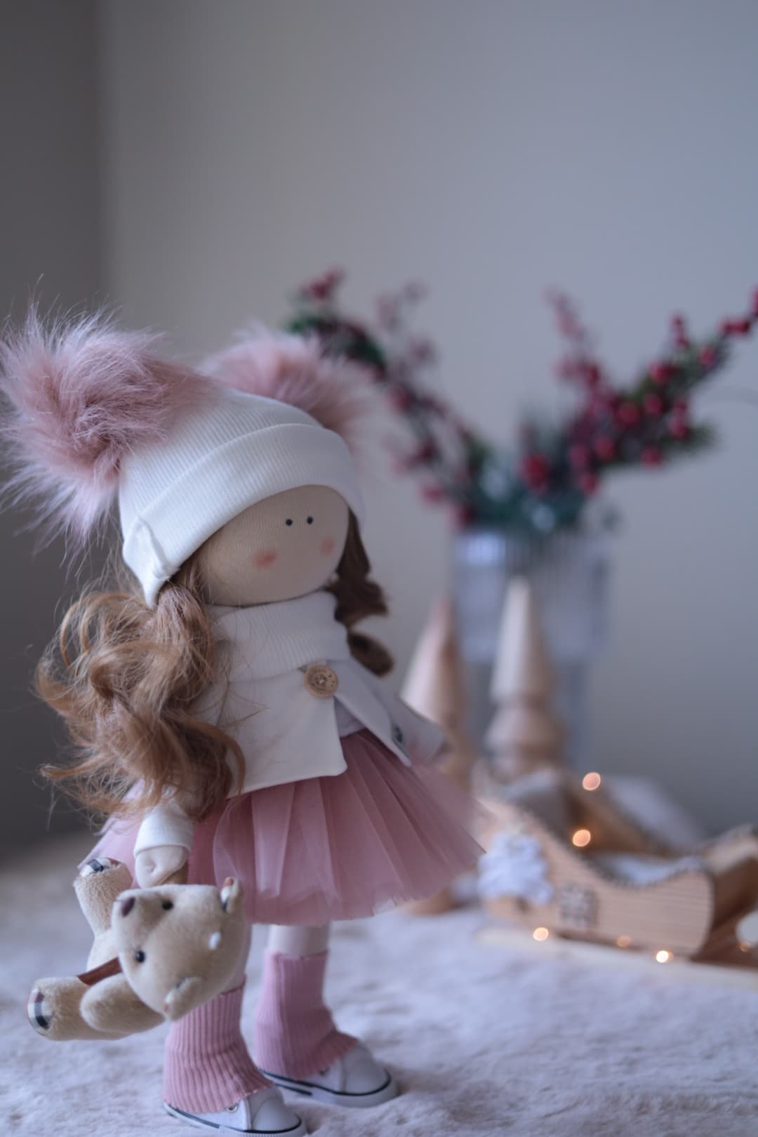 Amelka z misiem - Detale artystycznych wzorów